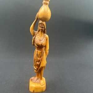 The Samaritan Woman at the Well- Olive wood hand carved sculpture from Jerusalem